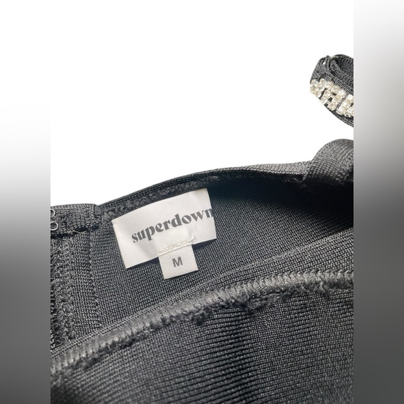 Superdown New NWOT Pollie Black Sparkle Mini Dress Medium - Picture 6 of 9